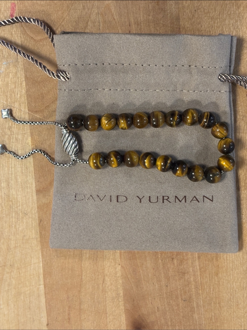 David Yurman Tiger Eye Bead Bracelet in Brown and Silver - Picture 4 of 4